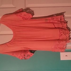 Unique spectrum Orange Coral blouse